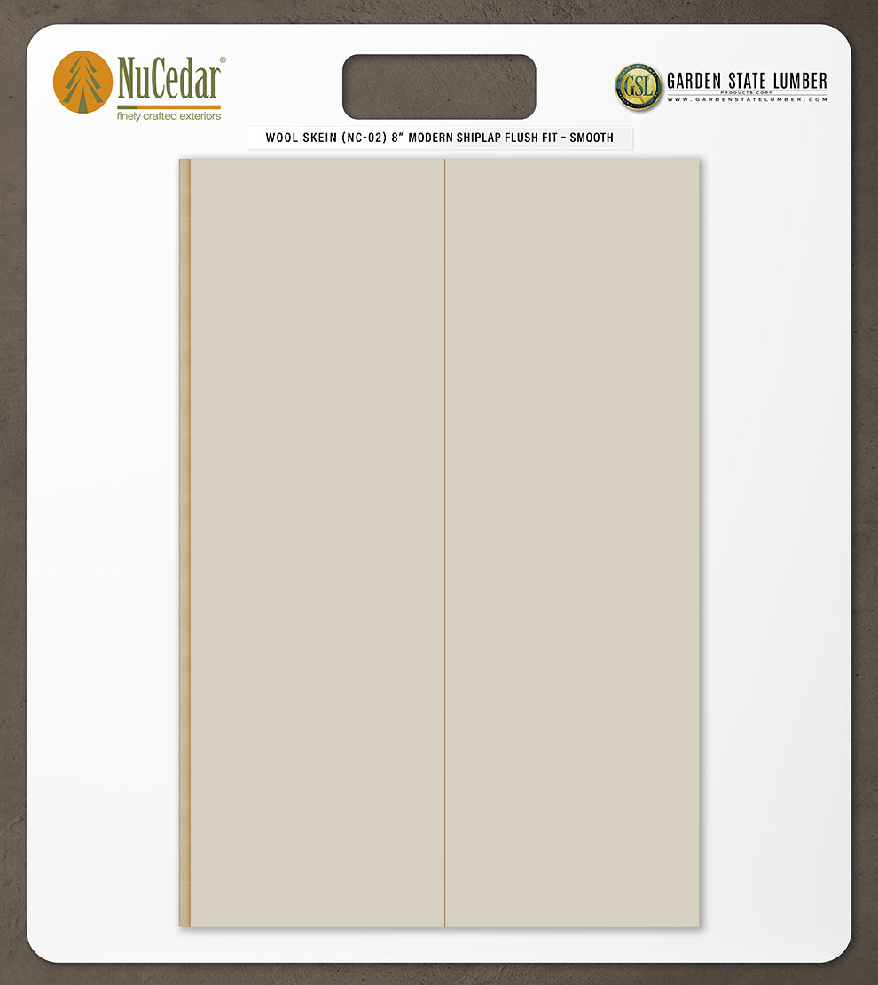 8″ Smooth T&G Modern Shiplap Strips - 2' x 2' Display