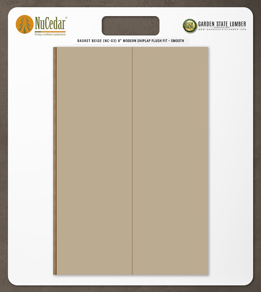8″ Smooth T&G Modern Shiplap Strips - 2' x 2' Display