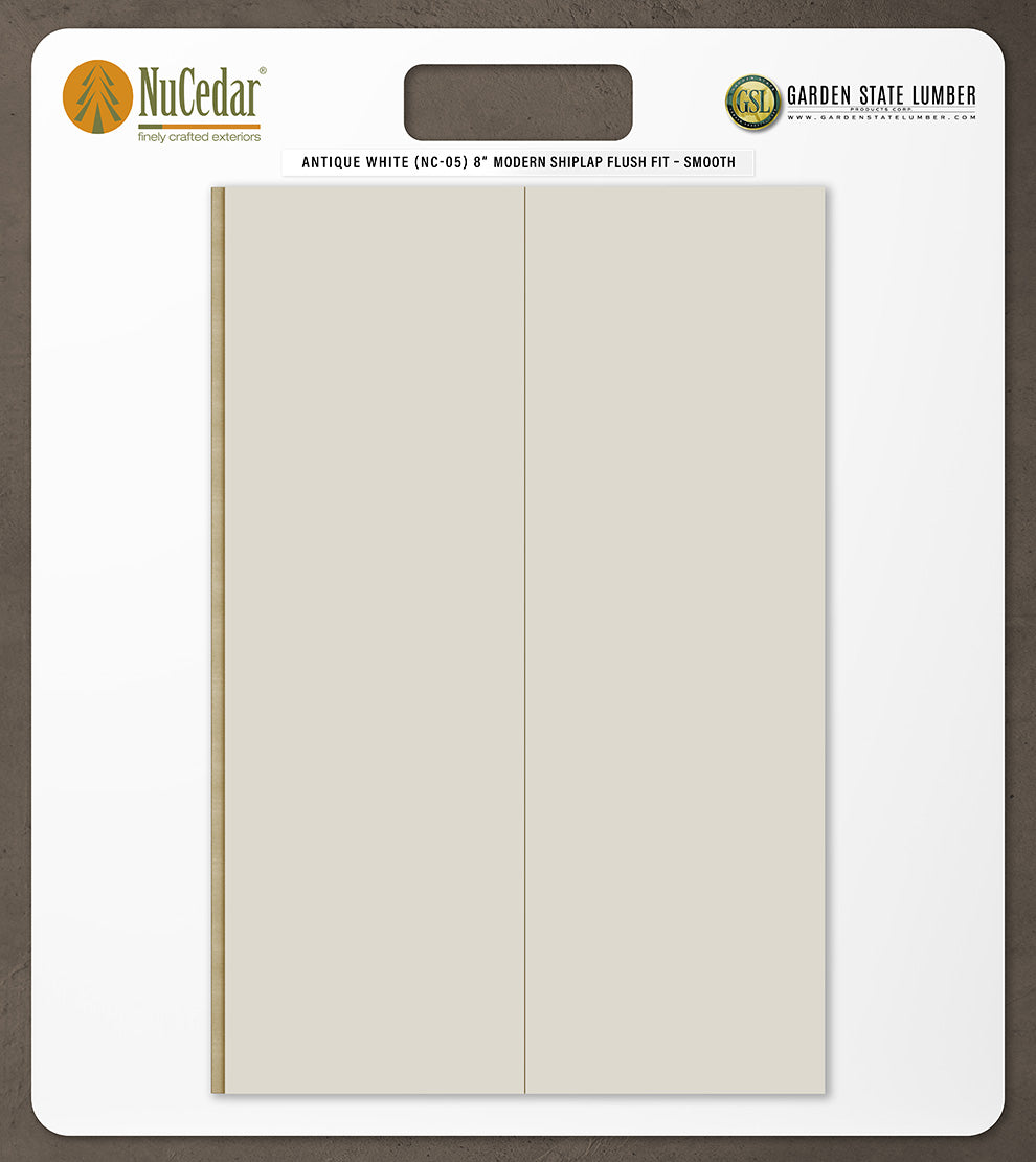 8″ Smooth T&G Modern Shiplap Strips - 2' x 2' Display