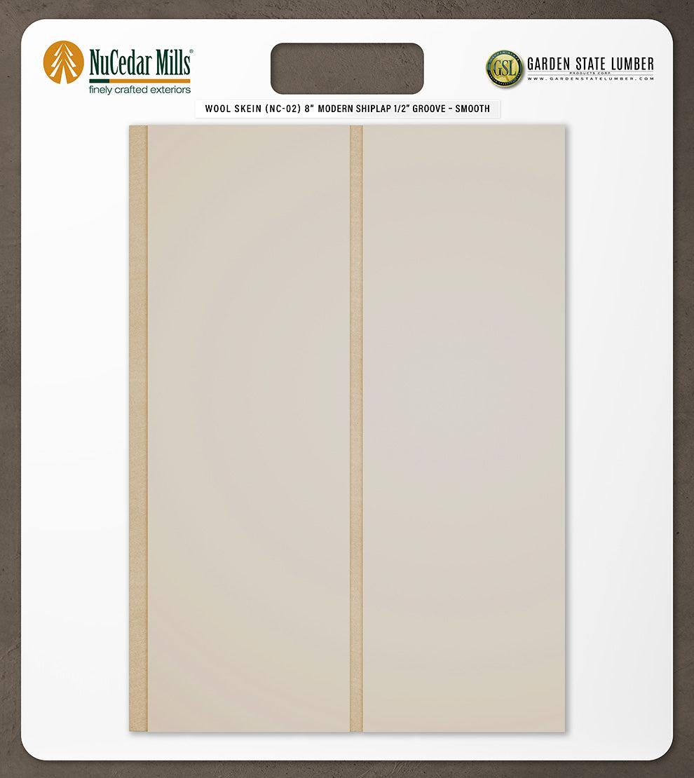 8″ Smooth T&G Modern Shiplap Strips - 2' x 2' Display