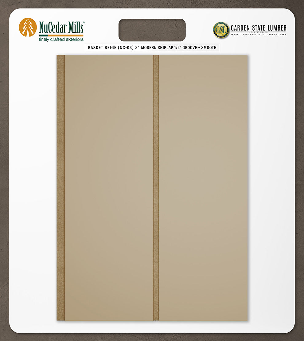 8″ Smooth T&G Modern Shiplap Strips - 2' x 2' Display