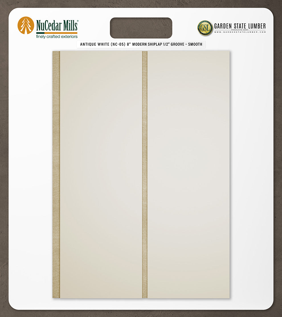 8″ Smooth T&G Modern Shiplap Strips - 2' x 2' Display
