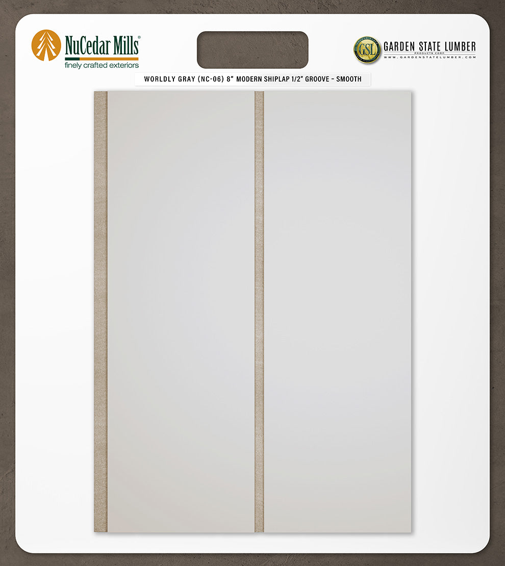 8″ Smooth T&G Modern Shiplap Strips - 2' x 2' Display