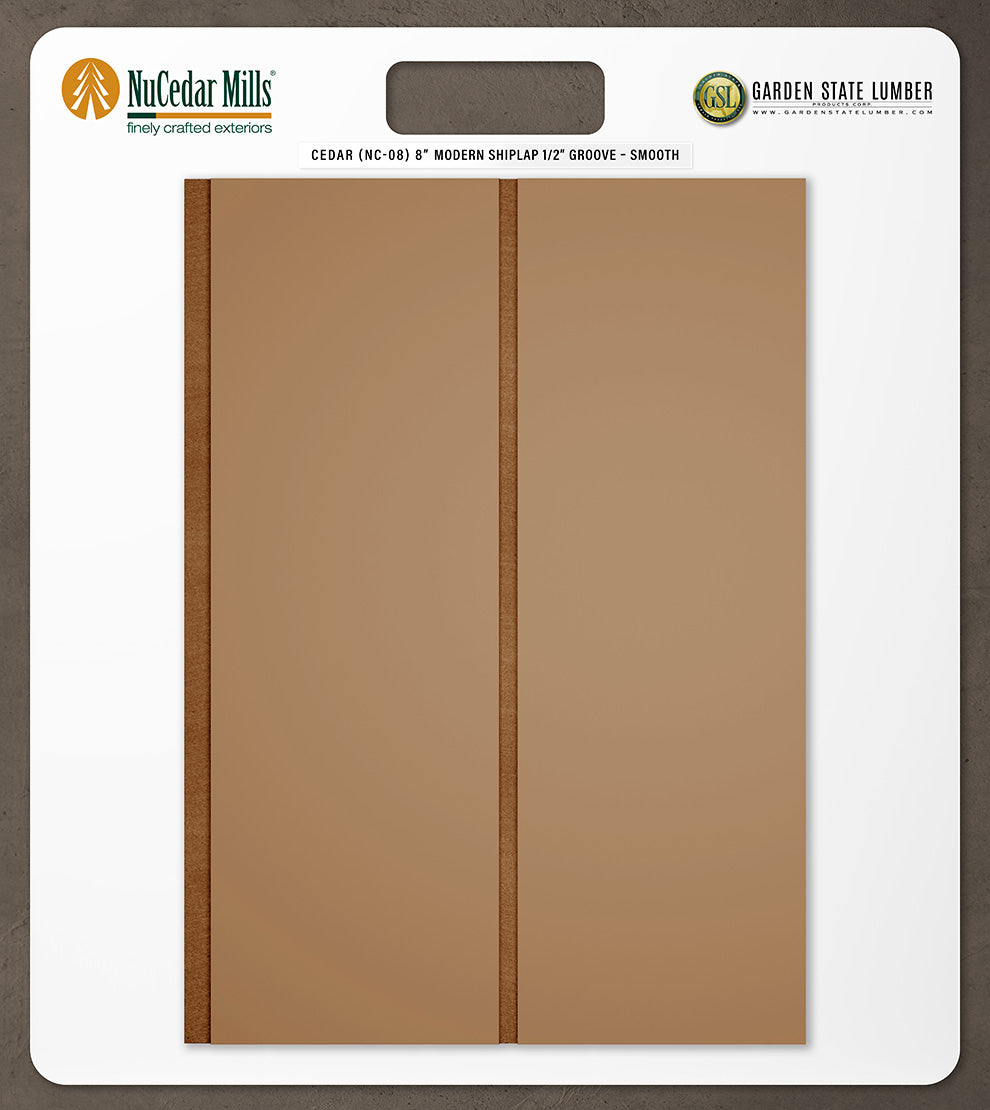 8″ Smooth T&G Modern Shiplap Strips - 2' x 2' Display