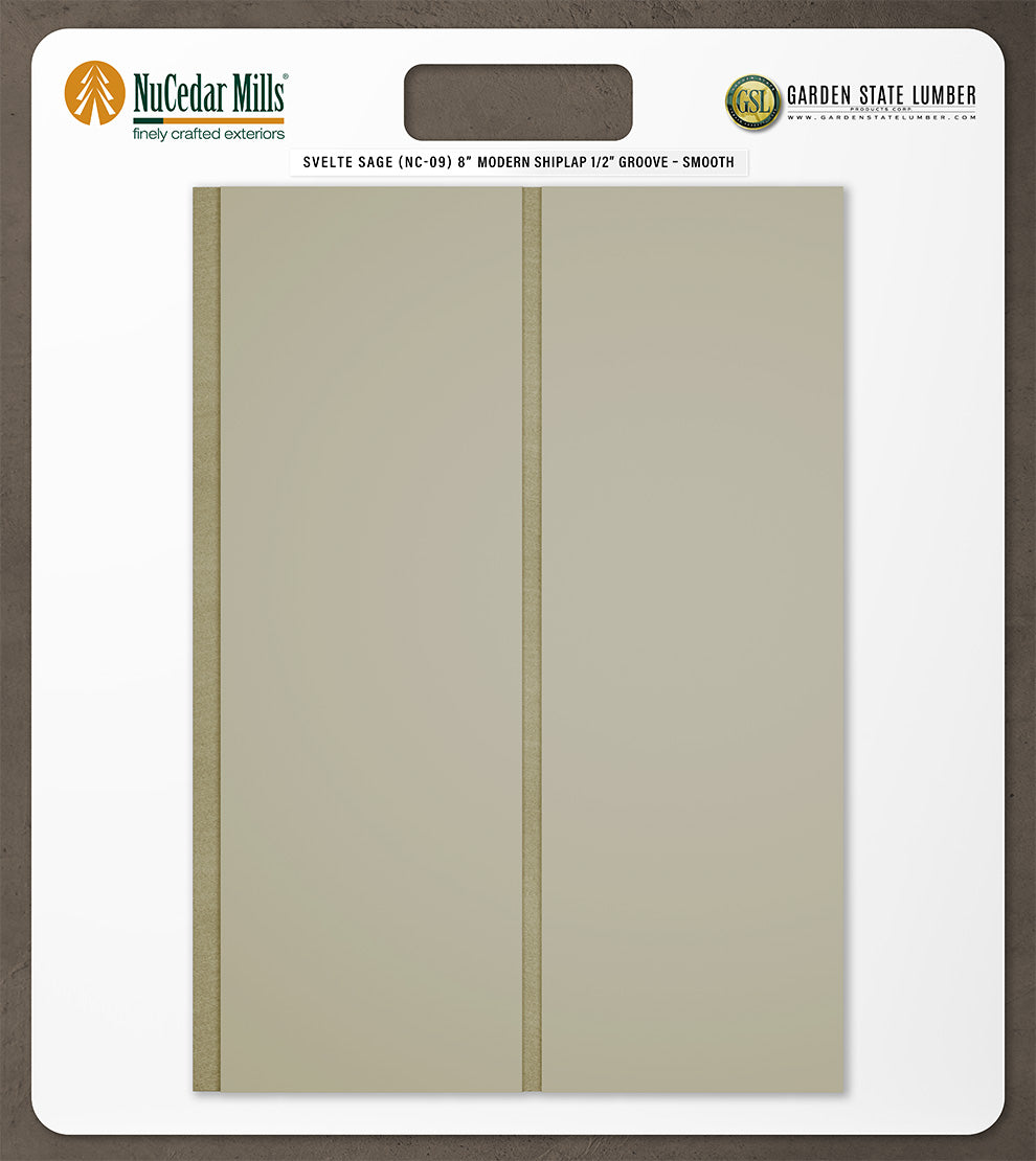 8″ Smooth T&G Modern Shiplap Strips - 2' x 2' Display
