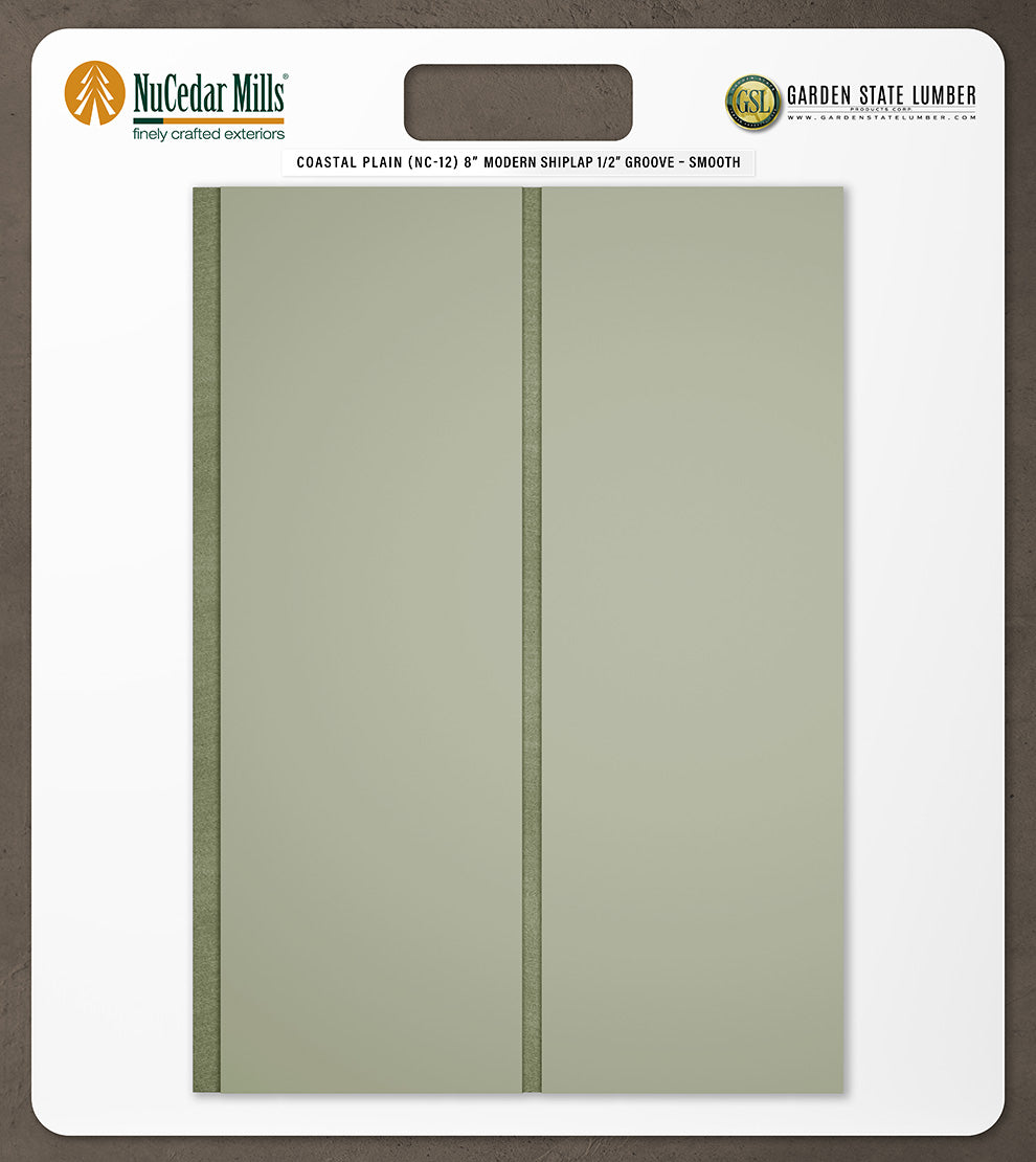 8″ Smooth T&G Modern Shiplap Strips - 2' x 2' Display