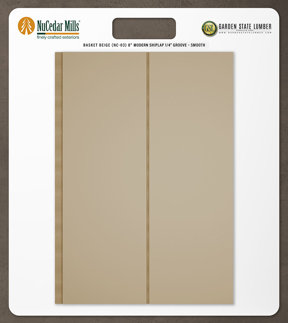 8″ Smooth T&G Modern Shiplap Strips - 2' x 2' Display