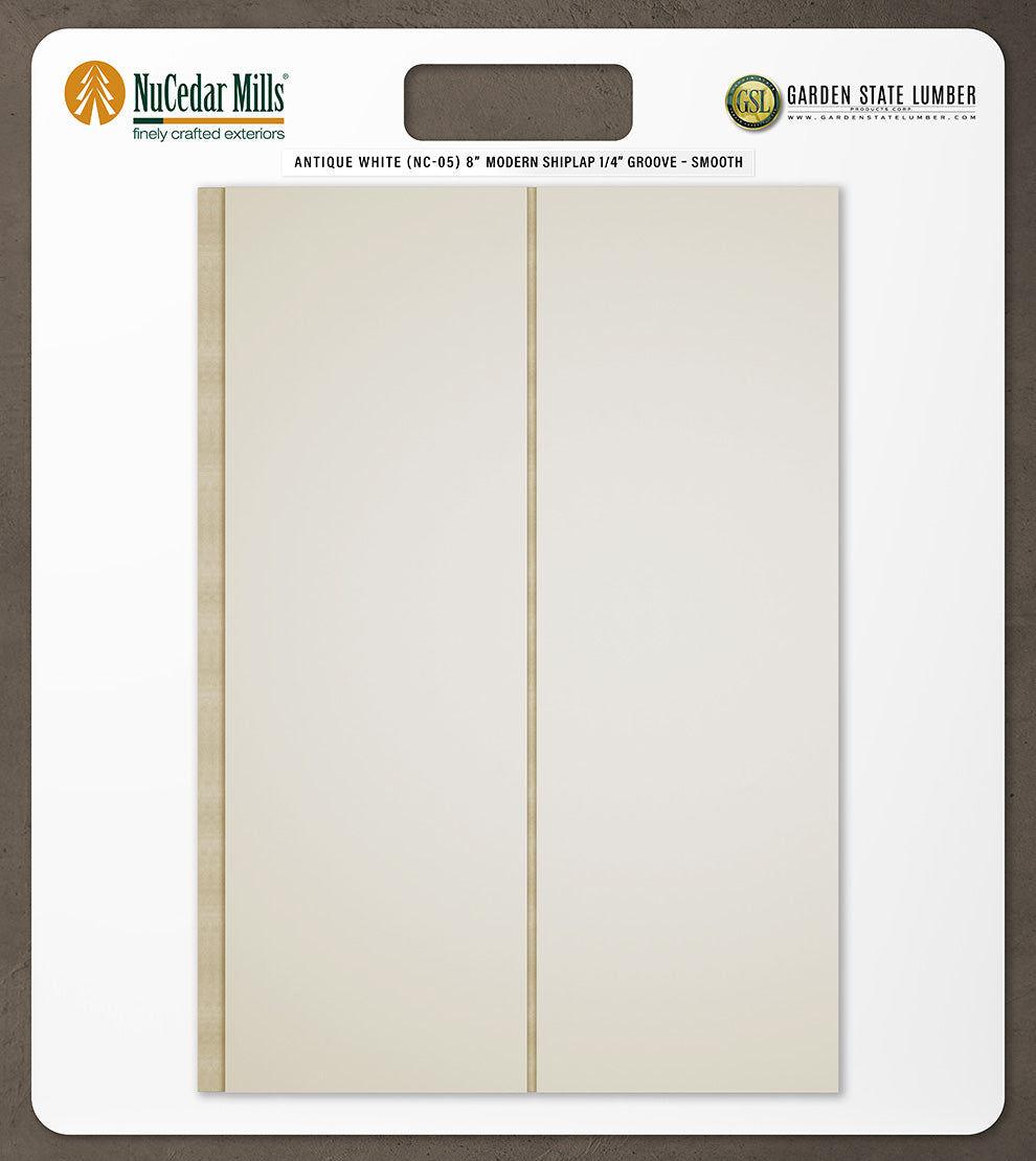 8″ Smooth T&G Modern Shiplap Strips - 2' x 2' Display