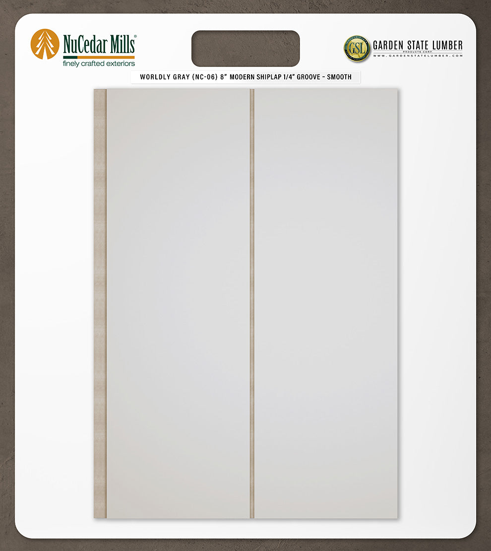 8″ Smooth T&G Modern Shiplap Strips - 2' x 2' Display