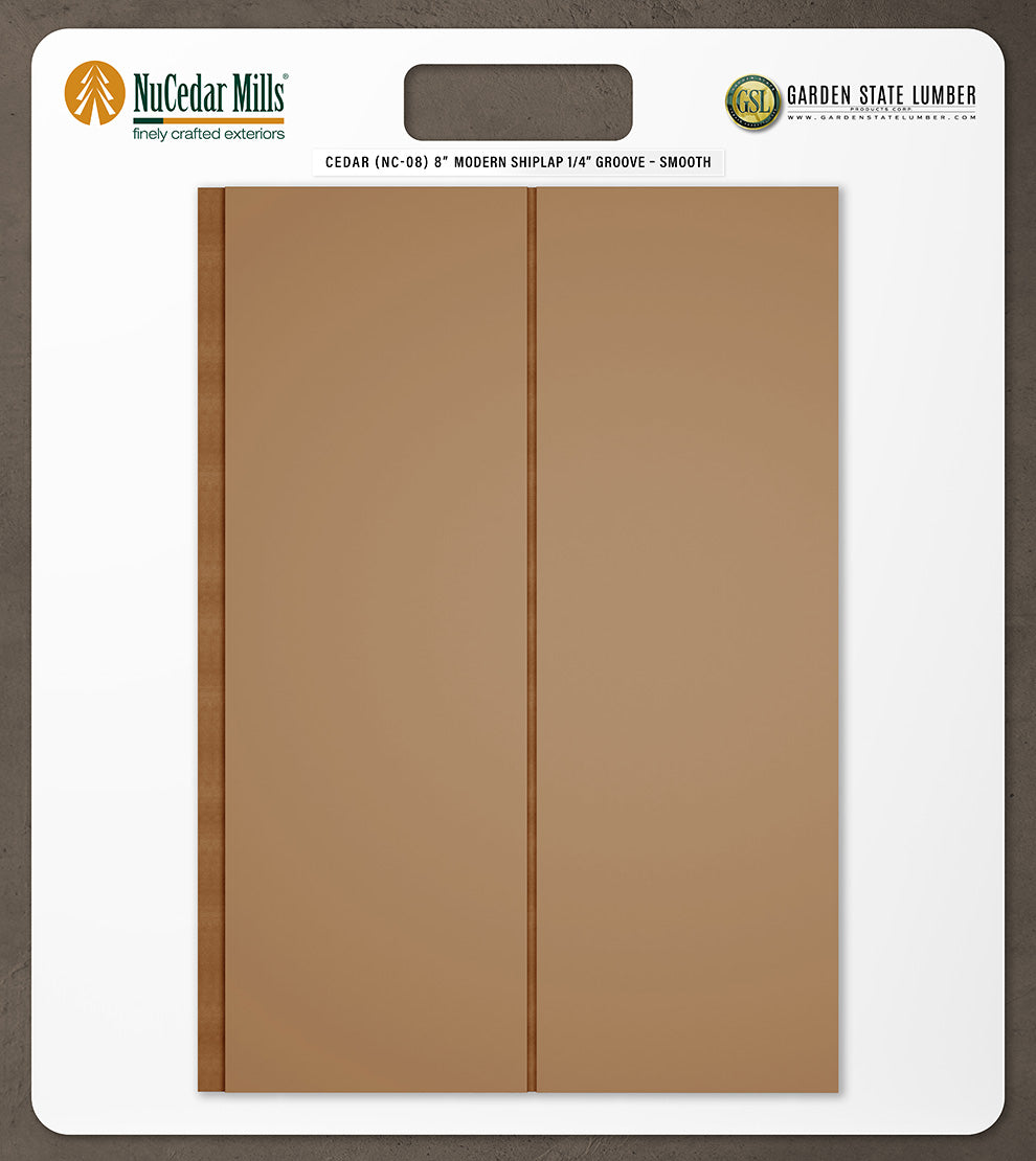 8″ Smooth T&G Modern Shiplap Strips - 2' x 2' Display