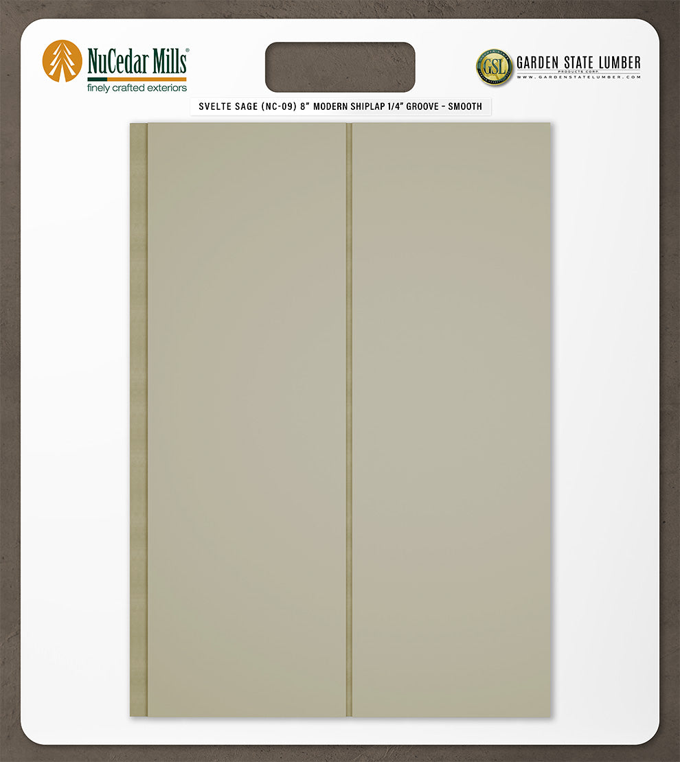 8″ Smooth T&G Modern Shiplap Strips - 2' x 2' Display