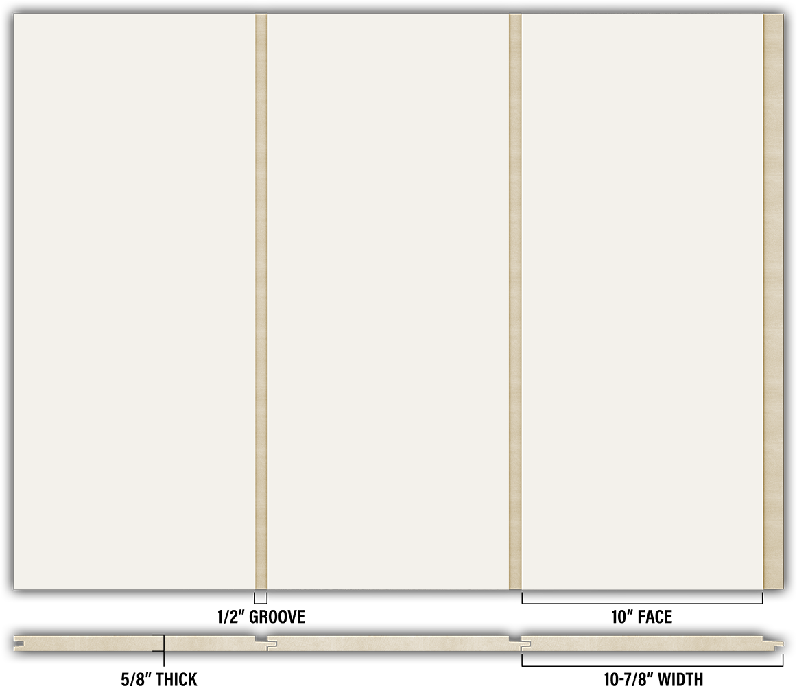 10″ Smooth T&G Modern Shiplap Strips - Individual