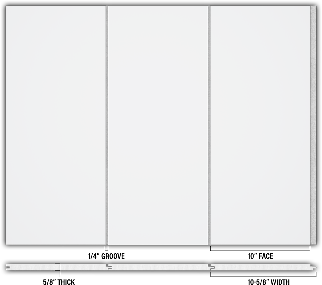10″ Smooth T&G Modern Shiplap Strips - Individual