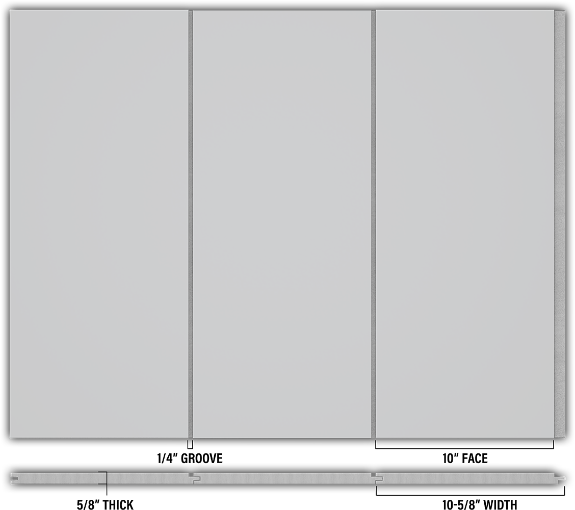 10″ Smooth T&G Modern Shiplap Strips - Individual