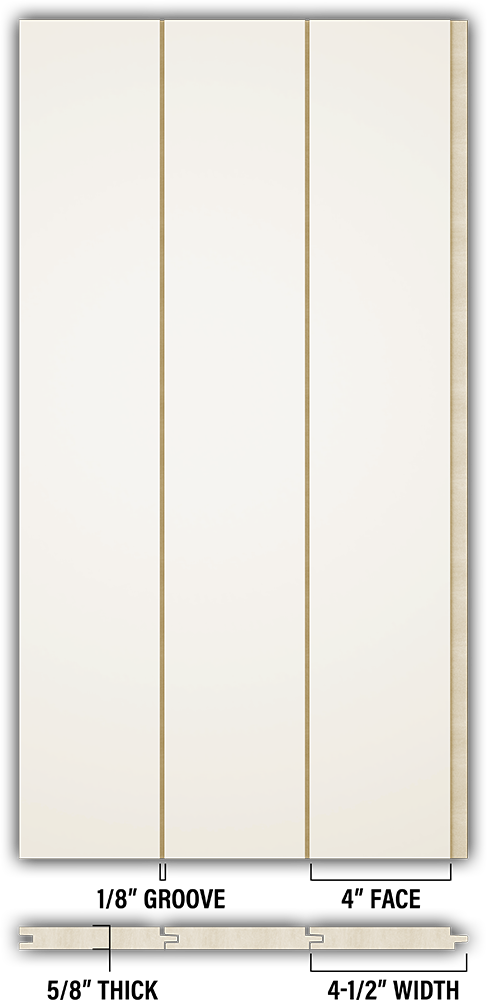 4″ Smooth T&G Modern Shiplap Strips - Individual