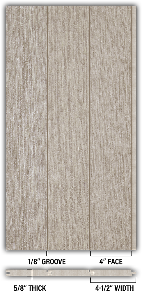 4″ RoughSawn T&G Modern Shiplap Strips - Individual