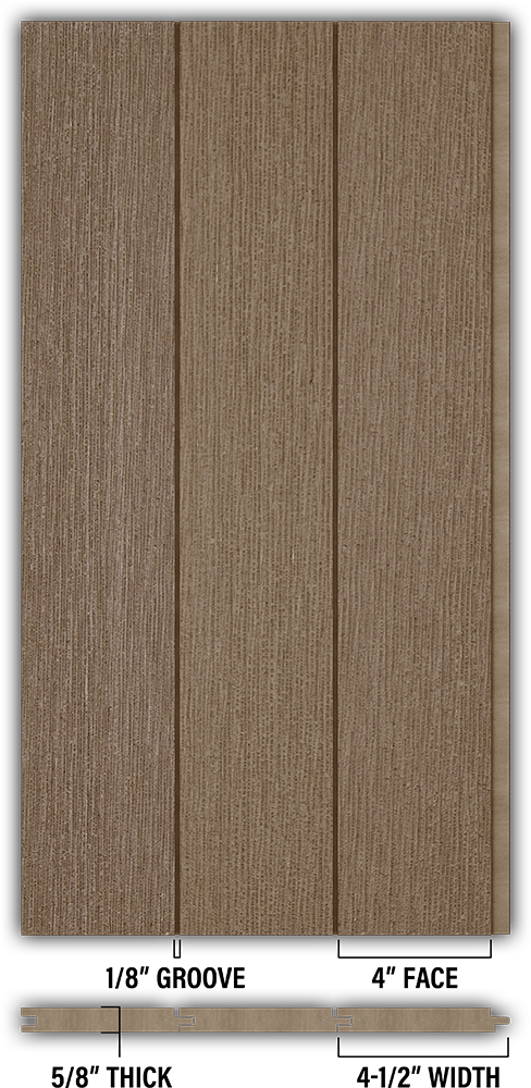4″ RoughSawn T&G Modern Shiplap Strips - Individual