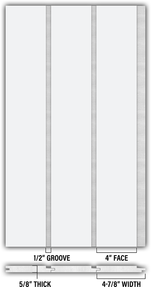 4″ Smooth T&G Modern Shiplap Strips - Individual