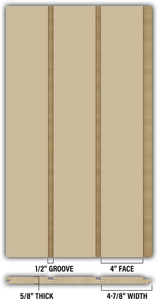 4″ Smooth T&G Modern Shiplap Strips - Individual