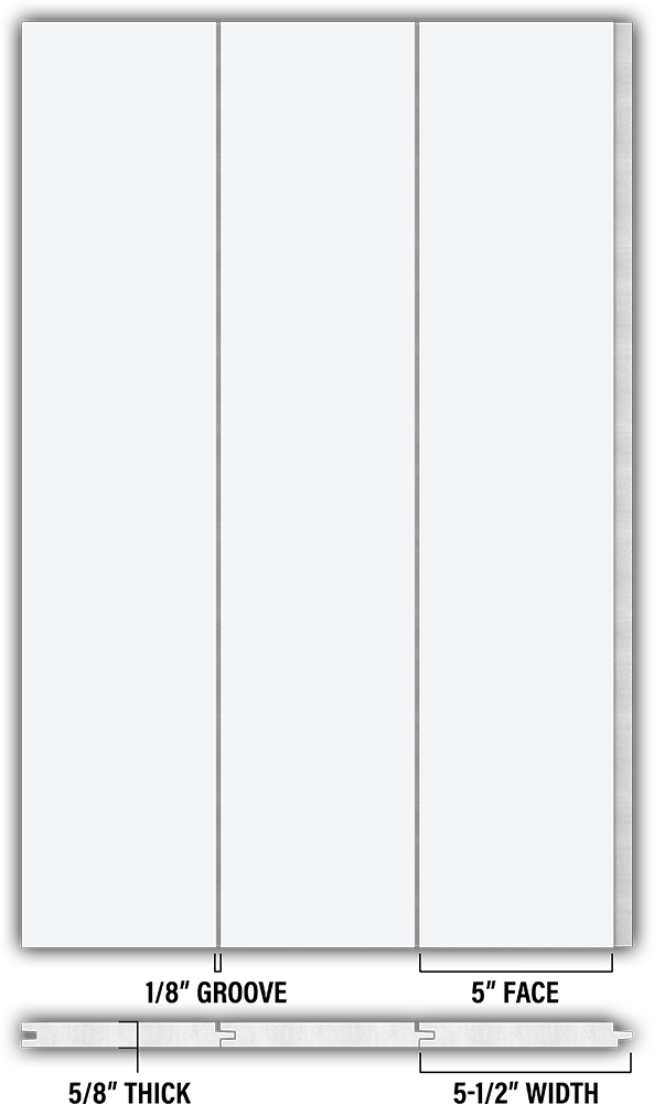 5″ Smooth T&G Modern Shiplap Strips - Individual