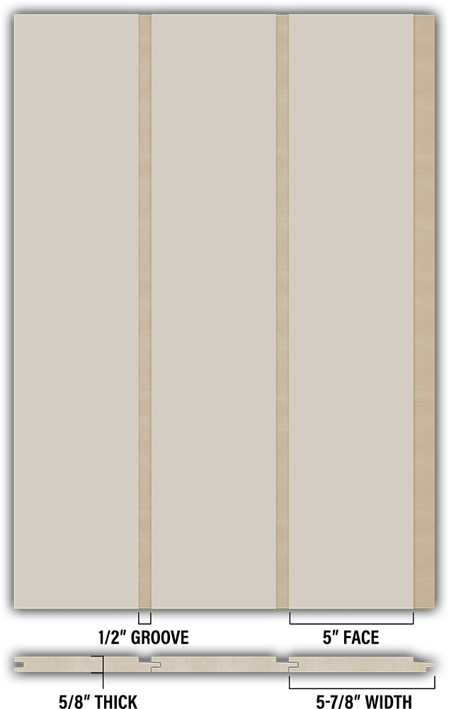 5″ Smooth T&G Modern Shiplap Strips - Individual