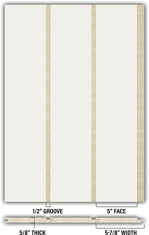 5″ Smooth T&G Modern Shiplap Strips - Individual