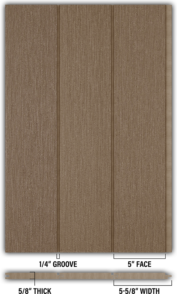 5″ RoughSawn T&G Modern Shiplap Strips - Individual