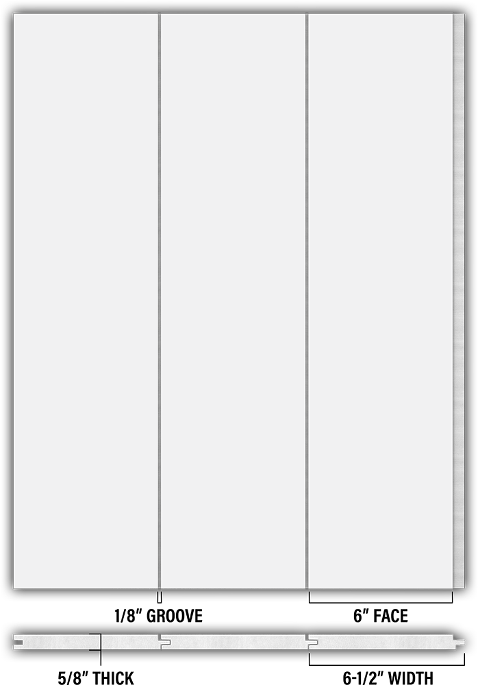 6″ Smooth T&G Modern Shiplap Strips - Individual