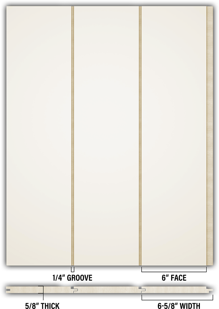 6″ Smooth T&G Modern Shiplap Strips - Individual