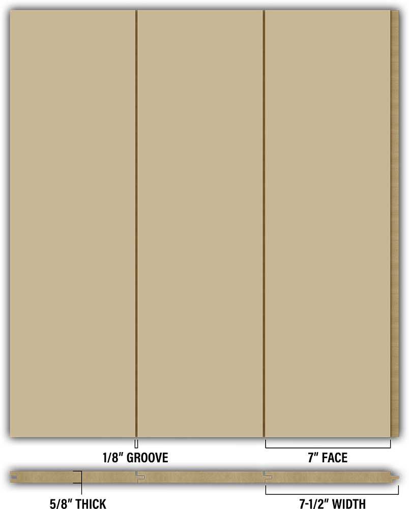 7″ Smooth T&G Modern Shiplap Strips - Individual