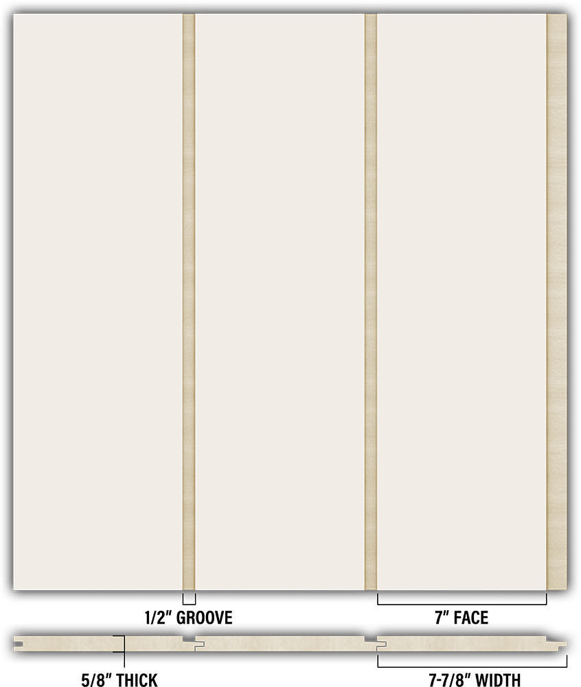 7″ Smooth T&G Modern Shiplap Strips - Individual