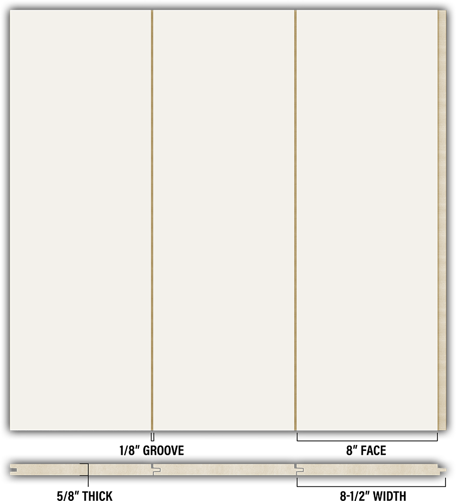 8″ Smooth T&G Modern Shiplap Strips - Individual