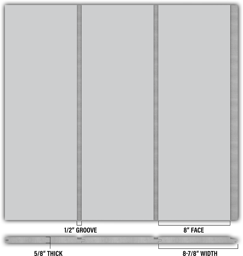 8″ Smooth T&G Modern Shiplap Strips - Individual