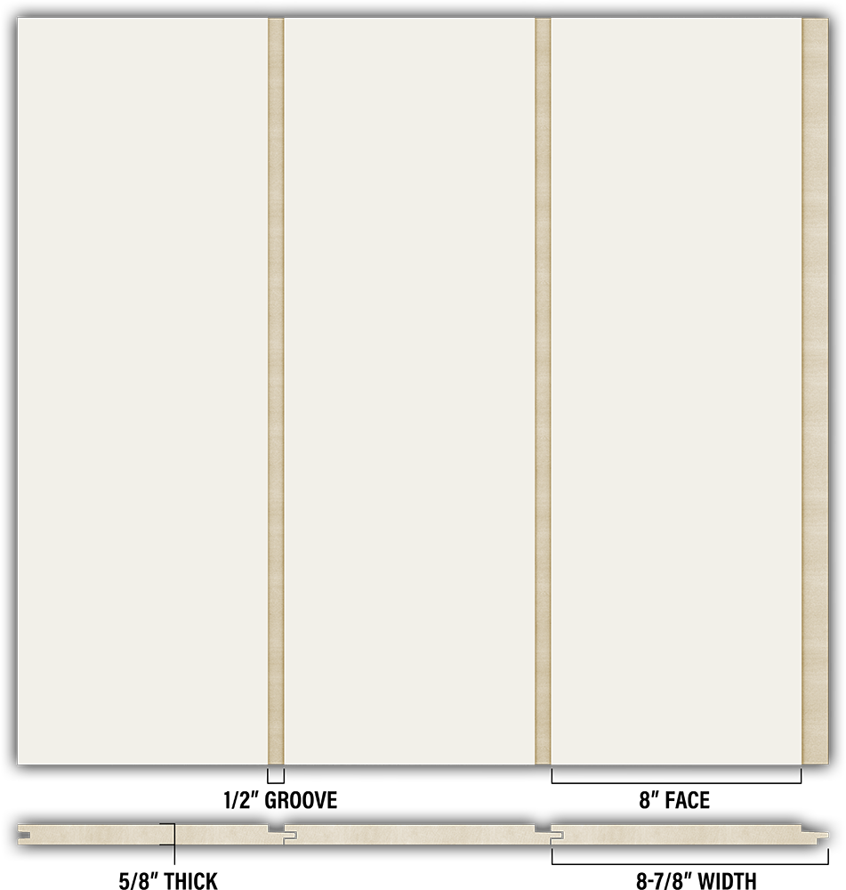 8″ Smooth T&G Modern Shiplap Strips - Individual